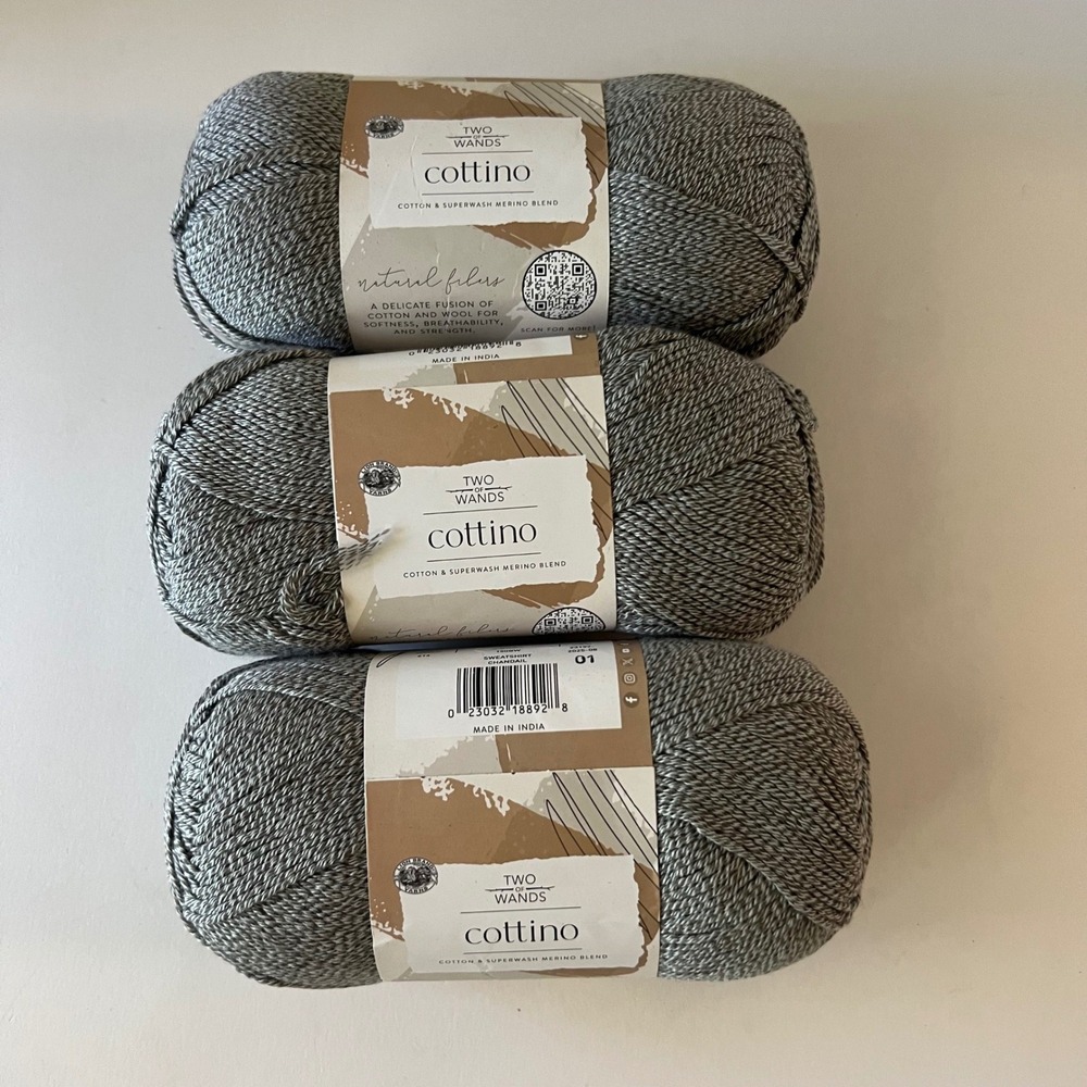 3 Pack Cotton & Superwash Merino Blend Sweatshirt Color 3.5oz